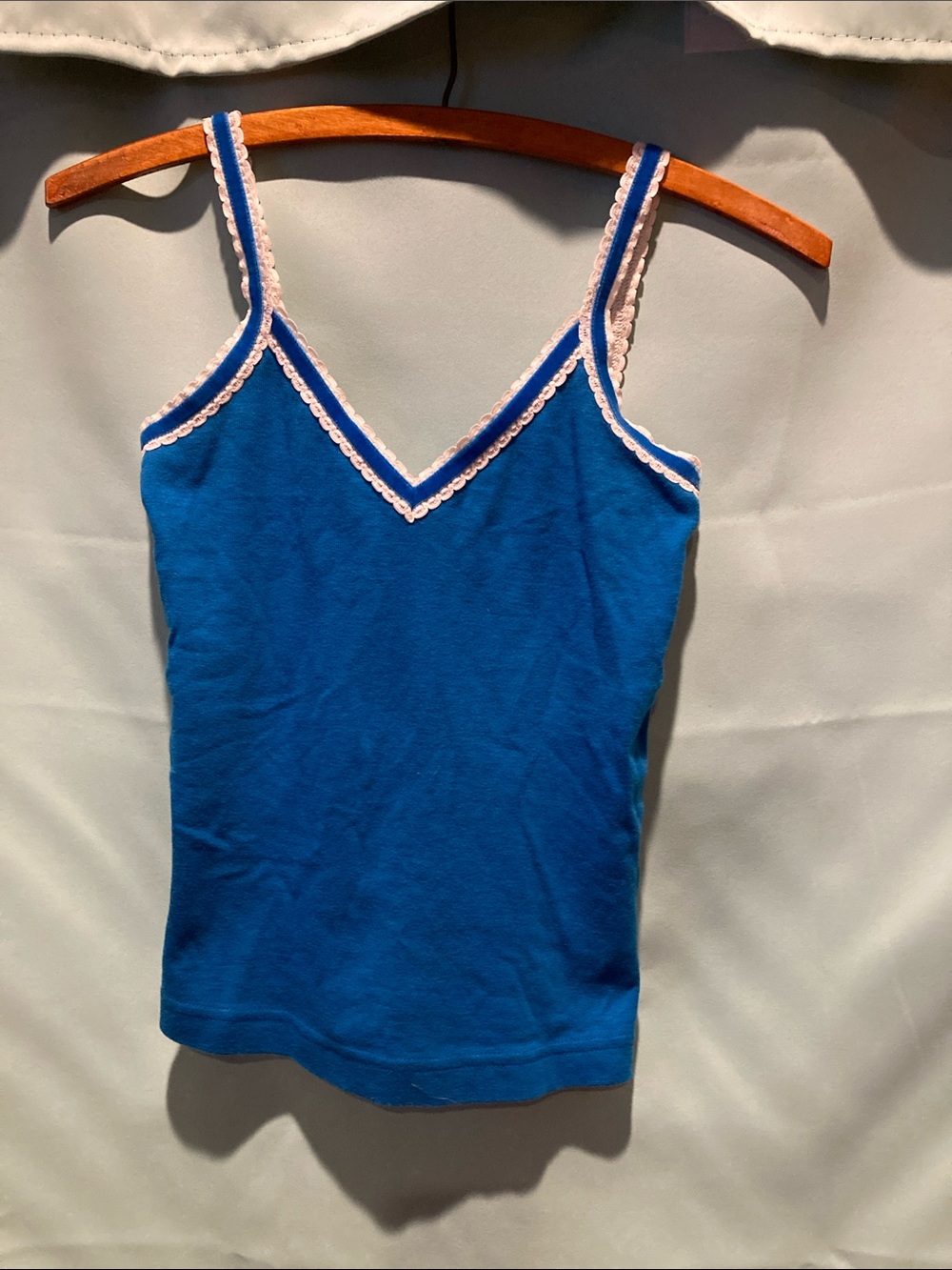 Guess Royal Blue Lace-Trim Tank Top